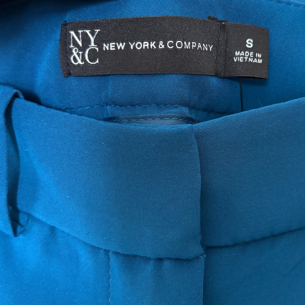 NWT New York and Company Blue High Rise Wide Leg Trousers Size Small - Picture 7 of 11